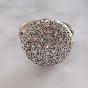 Gold and Diamond Antique Cluster Ring Size 7